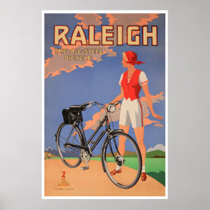 Cycling Poster Bike Art Bicycling Raleigh Prin