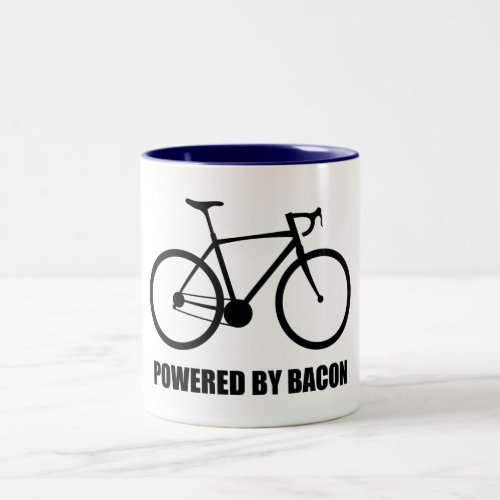 Cycling Powered By Bacon Two_Tone Coffee Mug