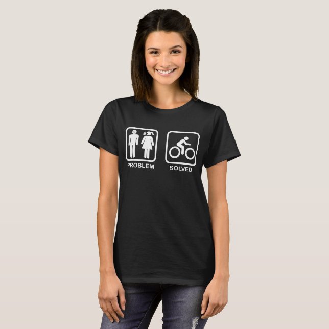 Cycling Problem Solved Mens Funny Bike Bicycle Cyc T-Shirt (Front Full)