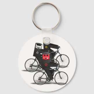 Cycling Recycle Bins Keychain