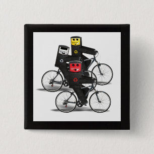 Cycling Recycle Bins Pinback Button