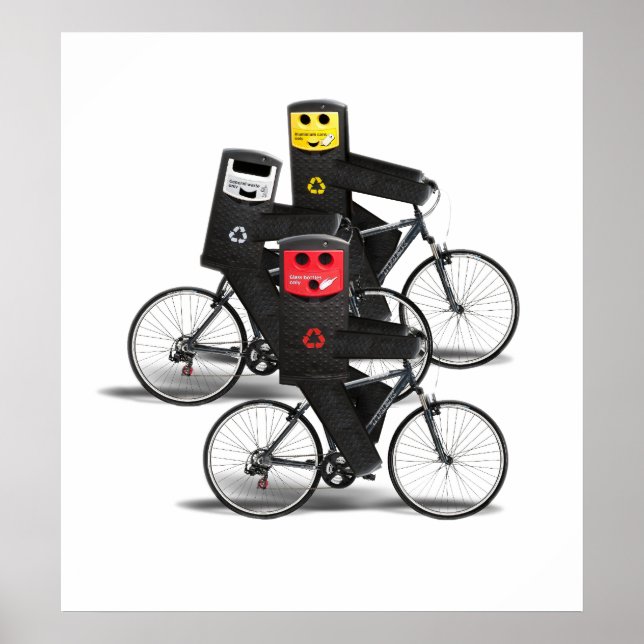 Cycling Recycle Bins Poster (Front)