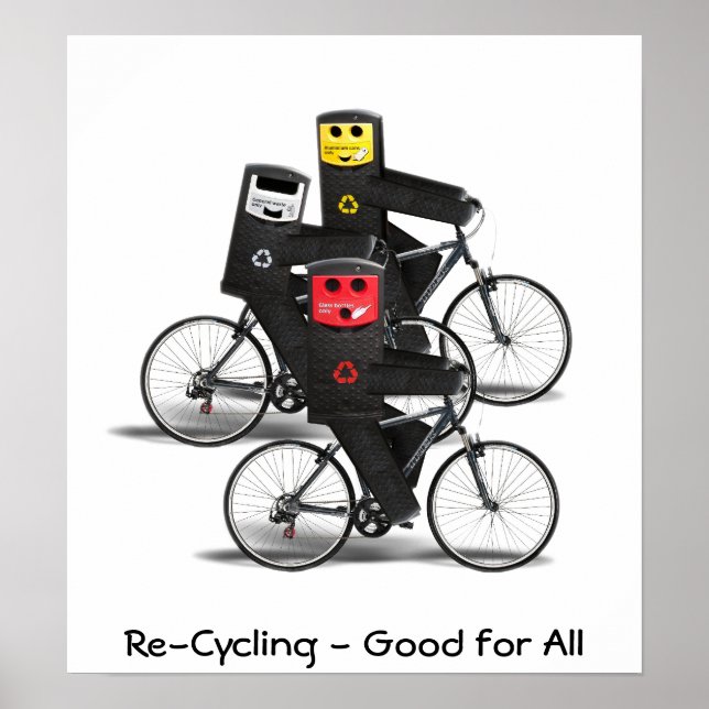 Cycling Recycle Bins Poster (Front)