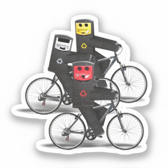 Cycling Recycle Bins Sticker (Front)