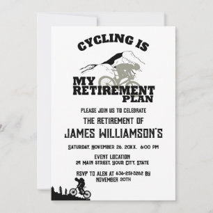 Cycling retired retirement party invitation