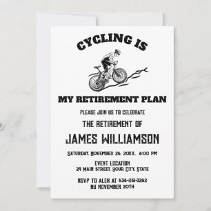 Cycling retired retirement party invitation