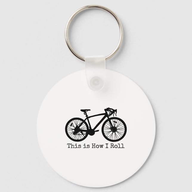 Cycling Road Bike Bicycle Funny Cyclist  Keychain (Front)