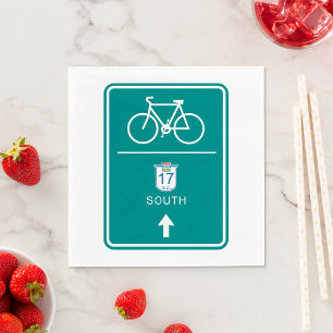 Cycling Route 17 BC South Road Sign Napkins