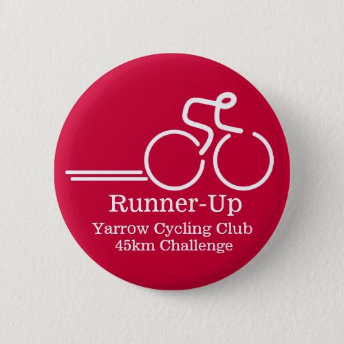 Cycling runner competition button badge red white