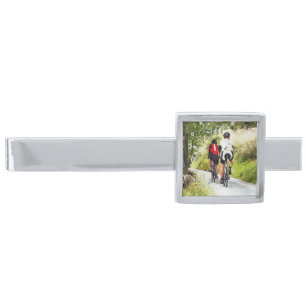 CYCLING SILVER FINISH TIE CLIP