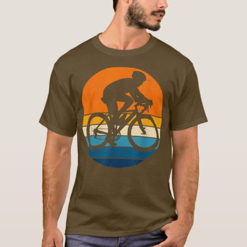 Cycling Sports Retro Vintage Sunset  T_Shirt