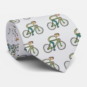 Cycling Stickman Neck Tie