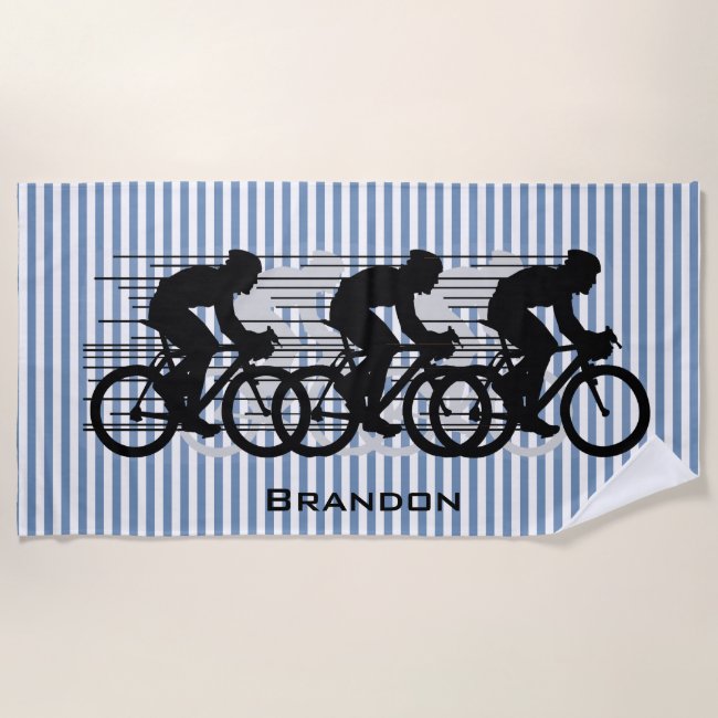 Cycling Stripes Design Beach Towel