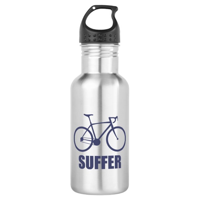 Cycling Suffer Stainless Steel Water Bottle (Front)