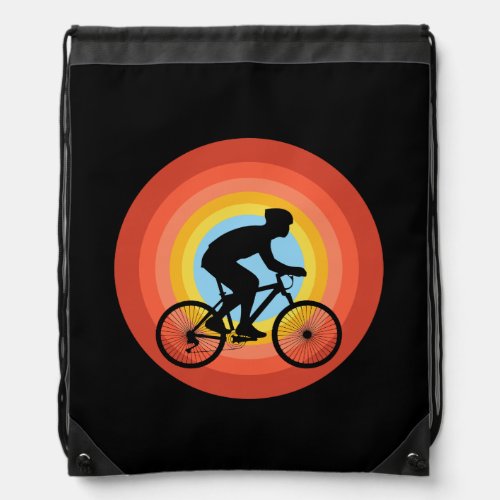 CYCLING SUNSET VINTAGE  DRAWSTRING BAG