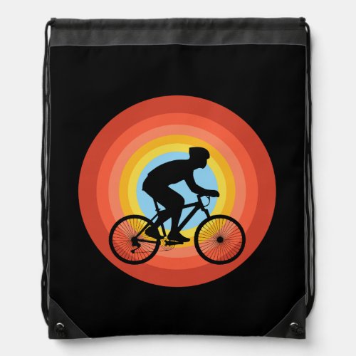 CYCLING SUNSET VINTAGE  DRAWSTRING BAG