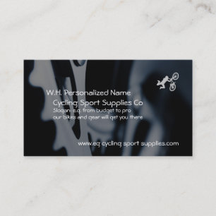 Cycling Supplies with sports bike logo Business Card