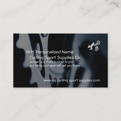 Cycling Supplies with sports bike logo Business Card