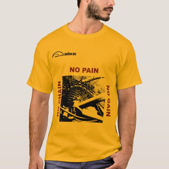 Cycling T Shirt - No Chain - No Pain - No Gain (Front)