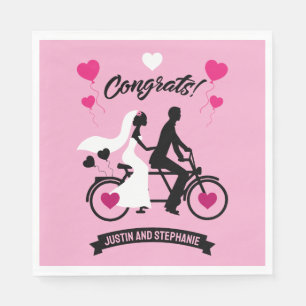 Cycling Tandem Romantic Wedding And Engagement Napkins