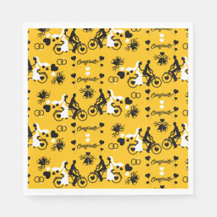 Cycling Tandem Romantic Wedding And Engagement Napkins