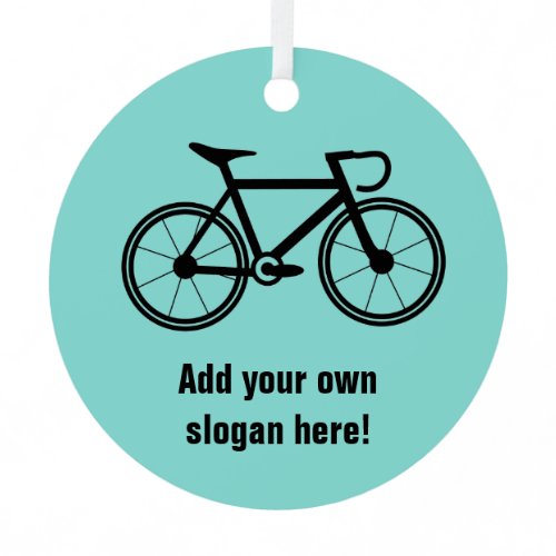 Cycling Theme racing bicycle with your text on Metal Ornament