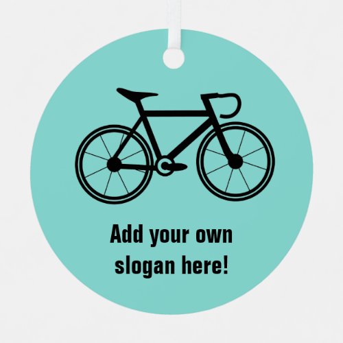 Cycling Theme racing bicycle with your text on Metal Ornament