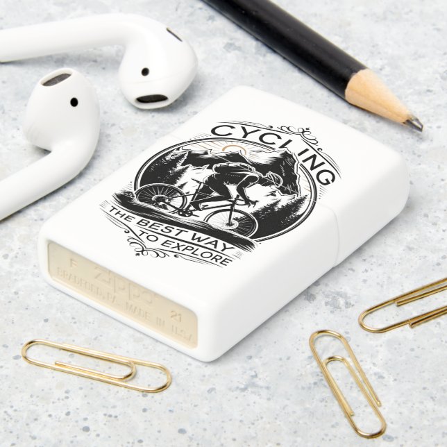 Cycling Through Mountain Landscapes Zippo Lighter (On Table 2)