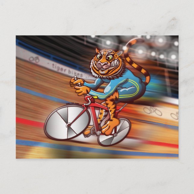 Cycling Tiger Postcard (Front)