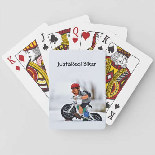 Cycling Toy Biker stuck in snow Humor Personalize Playing Cards