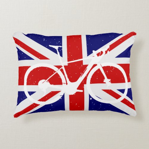 Cycling Union Jack Accent Pillow