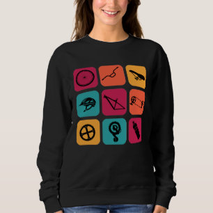 Cycling vintage bicycle parts cyclist sweatshirt