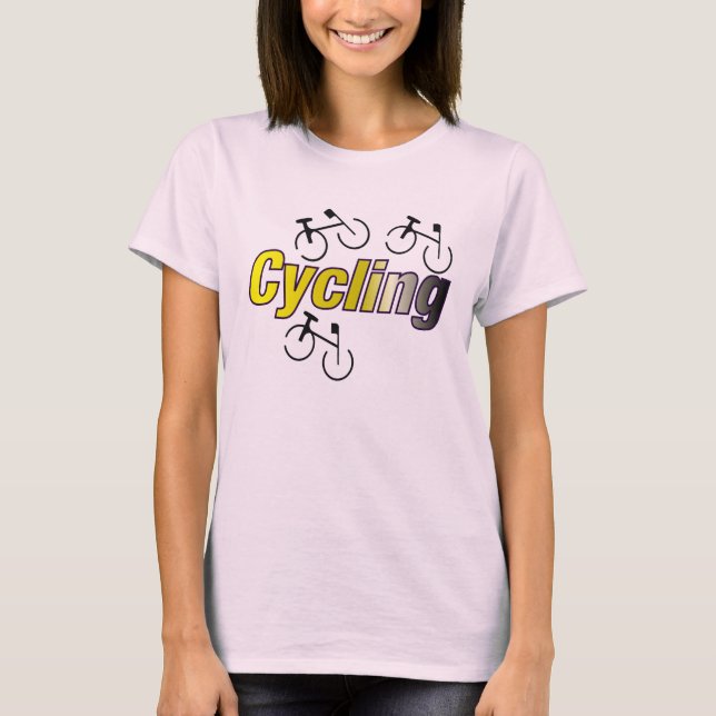 Cycling with Bicycle T-Shirt (Front)
