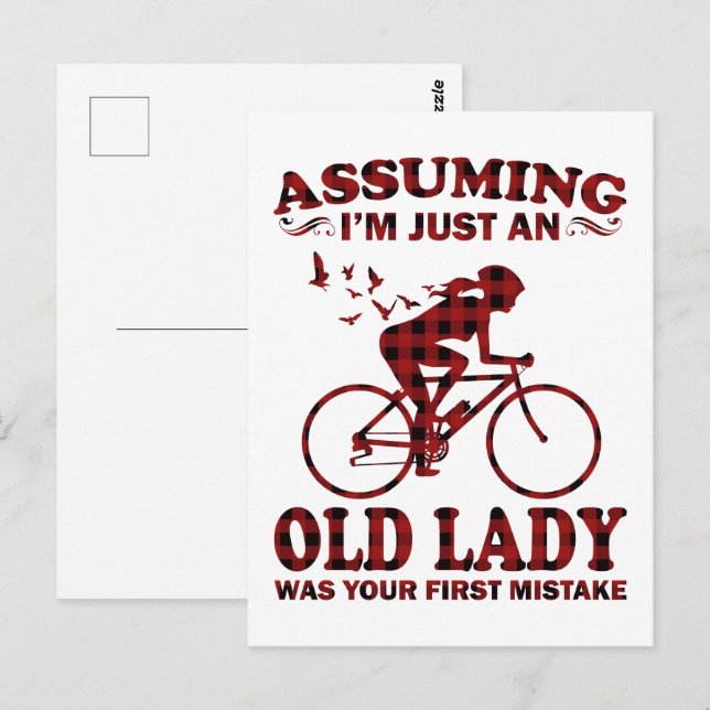 Cycling Woman Assuming I'm Just An Old Lady Was Postcard (Front/Back)