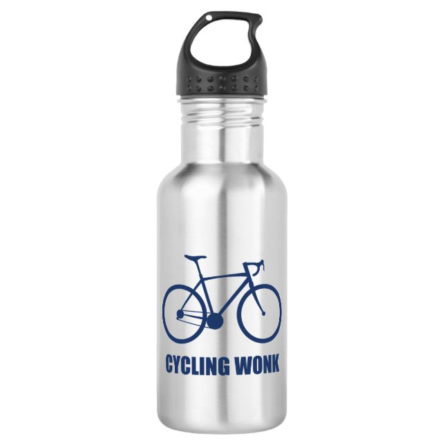 Cycling Wonk Stainless Steel Water Bottle (Front)