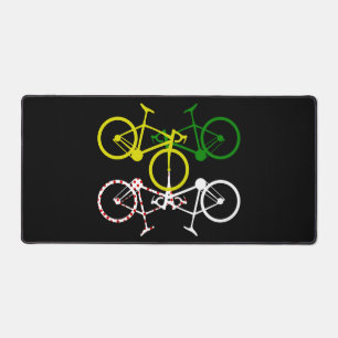 Cycling Yellow Green White Polka-Dot Jerseys Desk Mat