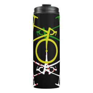 Cycling Yellow Green White Polka-Dot Jerseys Thermal Tumbler