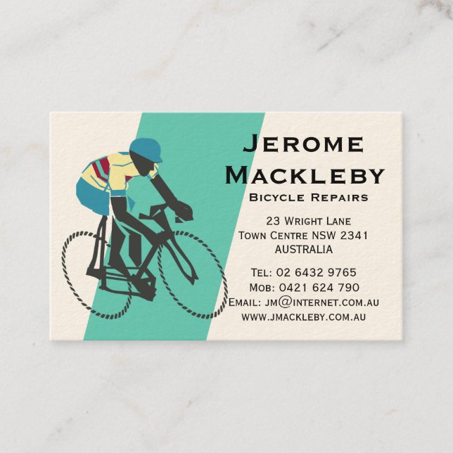 Cyclist #3 business card (Front)