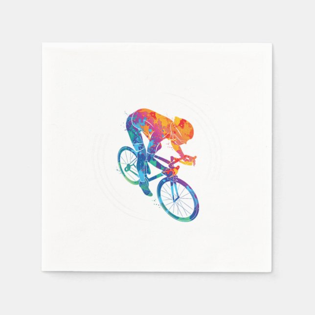 Cyclist Abstract Bike Cycling Mountain Bike Gift Napkins (Front)