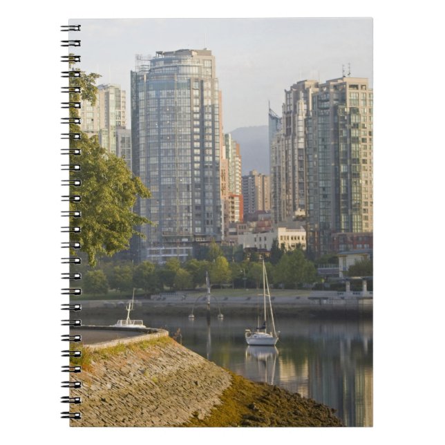 Cyclist along the Seawall Trail in downtown Notebook (Front)