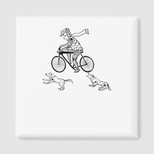 Cyclist And Dogs  Magnet