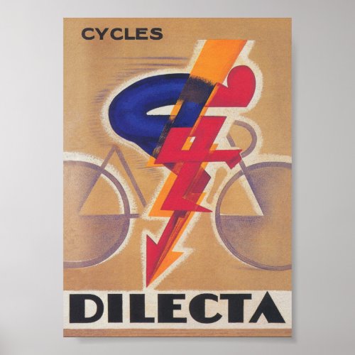 Cyclist Art Deco Bicycle Vintage Poster