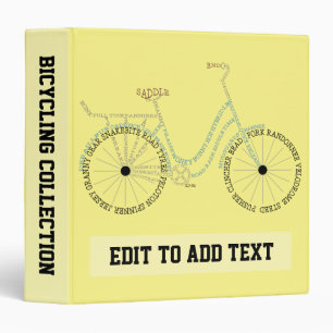 Cyclist Bicycling Bike Cycling Word Art 3 Ring Binder