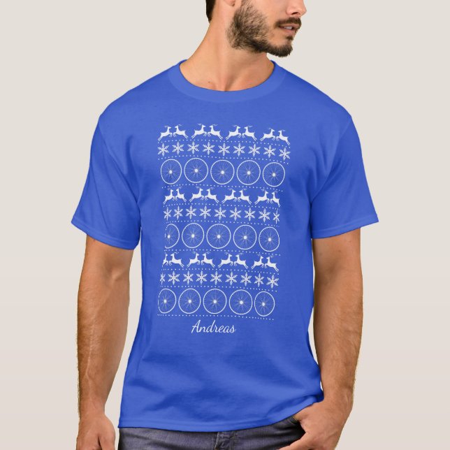 Cyclist Bike Wheel Ugly Christmas Sweater Design (Front)