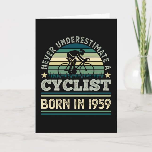 Cyclist born 1959 70th Birthday Gift Cycling Dad Card (Front)