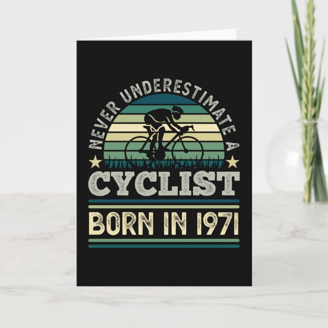 Cyclist born 1971 50th Birthday Gift Cycling Dad Card (Front)