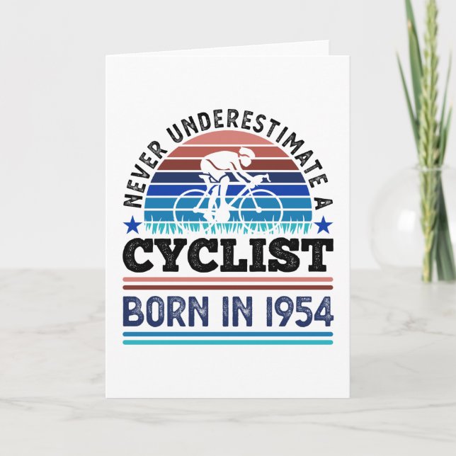 Cyclist born in 1954 70th Birthday Gifts Cycling Card (Front)