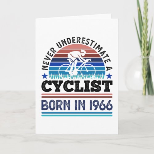 Cyclist born in 1966 60th Birthday Gifts Cycling Card