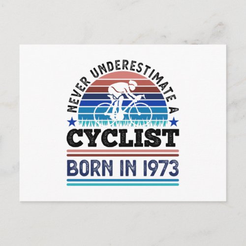 Cyclist born in 1974 50th Birthday Gifts Cycling Postcard
