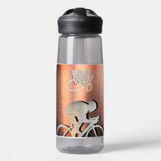 Cyclist - Brushed steel imitation - Silver&Copper Water Bottle
